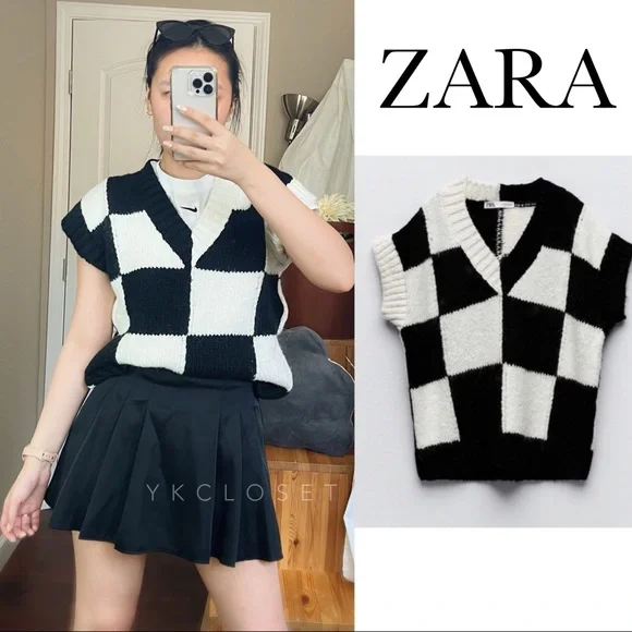 zara wednesday sweater vest